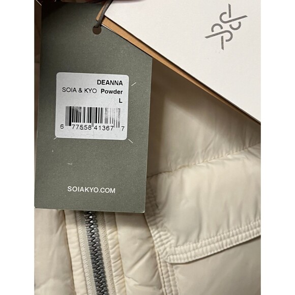 NWT Soia & Kyo Women's L Deanna Down Puffer Vest Coat Cream Winter Outdoors Lux - Picture 8 of 12